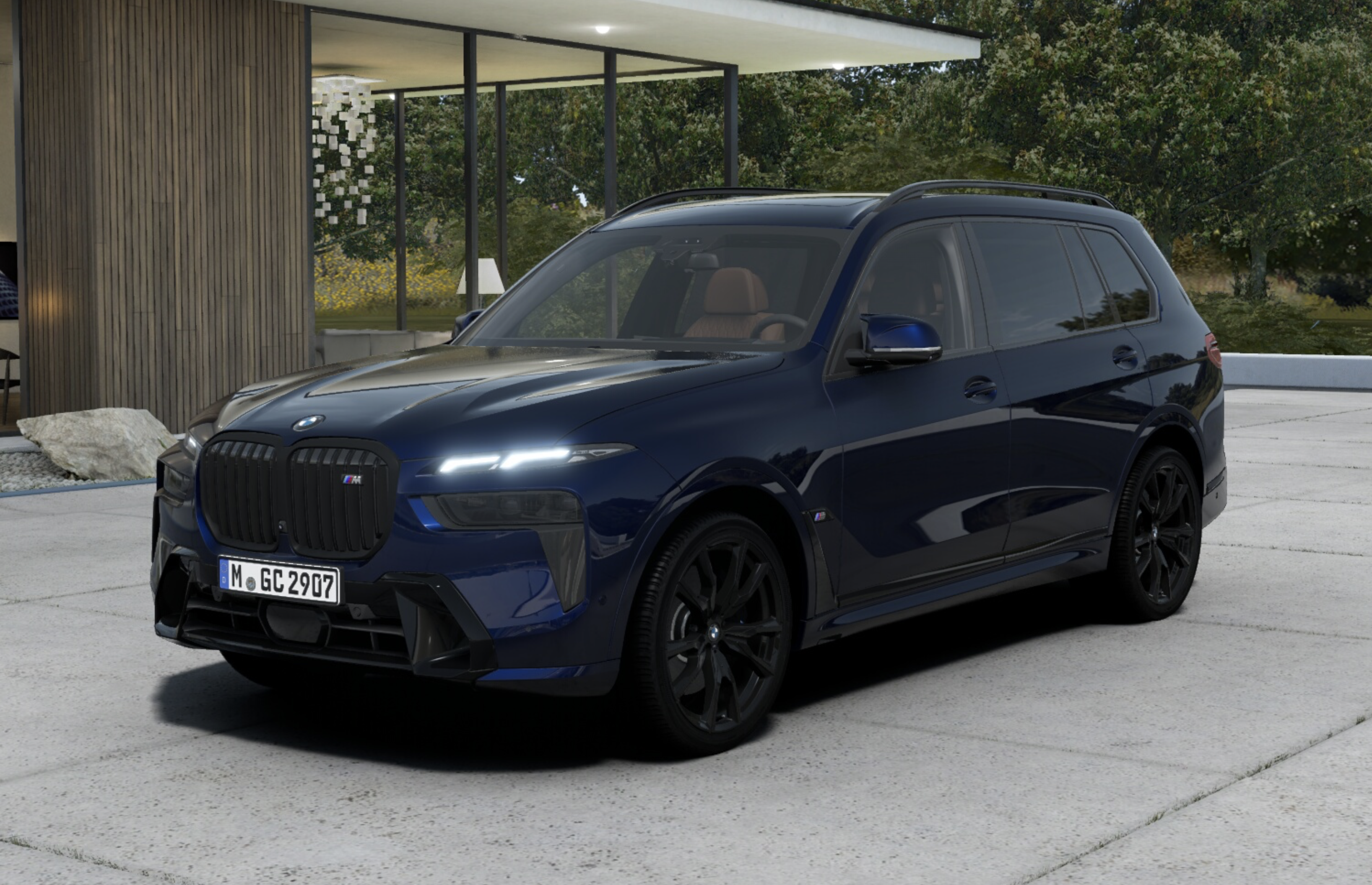 BMW X7 M60i xDrive | facelift | skladem | nové české auto | velké sportovní luxusní SUV | benzín V8 biturbo | modrá Tanzanite Individual metalíza | hnědá kůže | maximální výbava | VIP sleva | ihned k předání | nákup online | AUTOiBUY.com